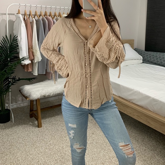 NEW Almond Peasant Blouse - Picture 5 of 6